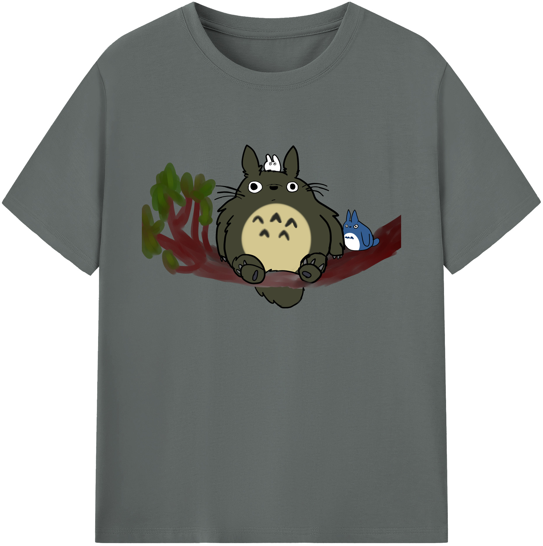 （画像用） となりのトトロ 草壁メイ 草壁サツキ My Neighbor Totoro Satsuki Kusakabe Mei Kusakabe 綿100％ メンズ半袖Tシャツ｜肌触りやわらか＆通気性